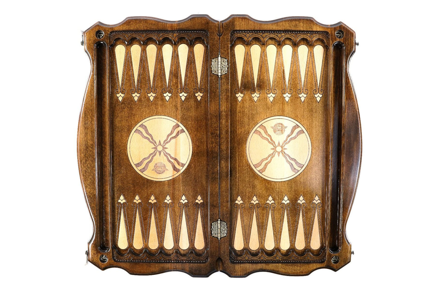 Assyrian Coat of Arms Wooden Backgammon Set: A Masterpiece of Heritage