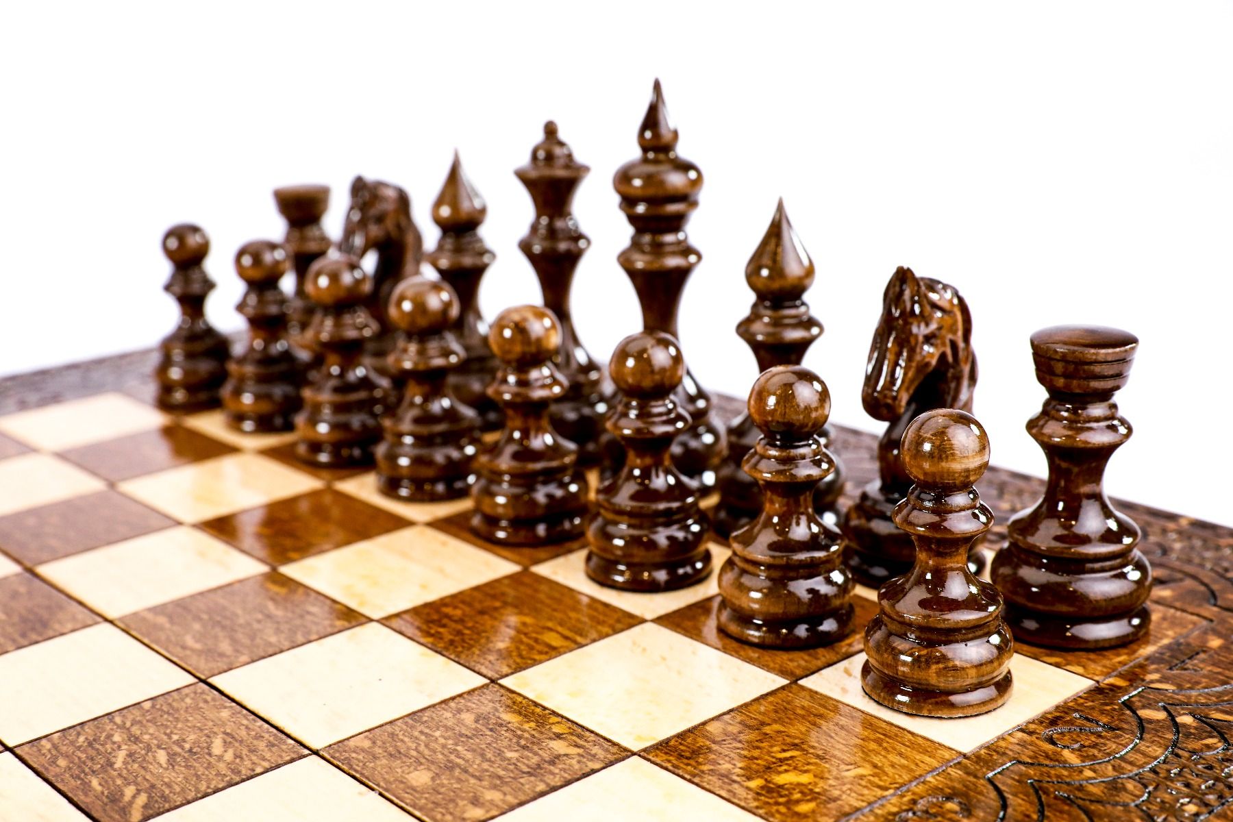 Let each match unfold with the Unique Wooden Chess Set, where strategy and art converge in a celebration of timeless elegance and handcrafted innovation.