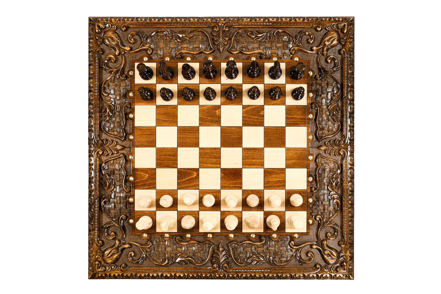 Opulent Dual-Play: Luxury Chess and Backgammon Table