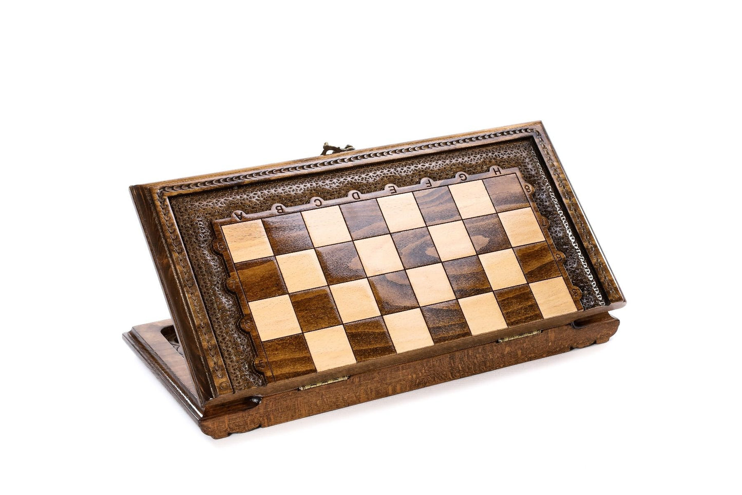 Dive into classic strategy with a unique, artisan-crafted set, where chess and backgammon unite in exquisite carved detail.