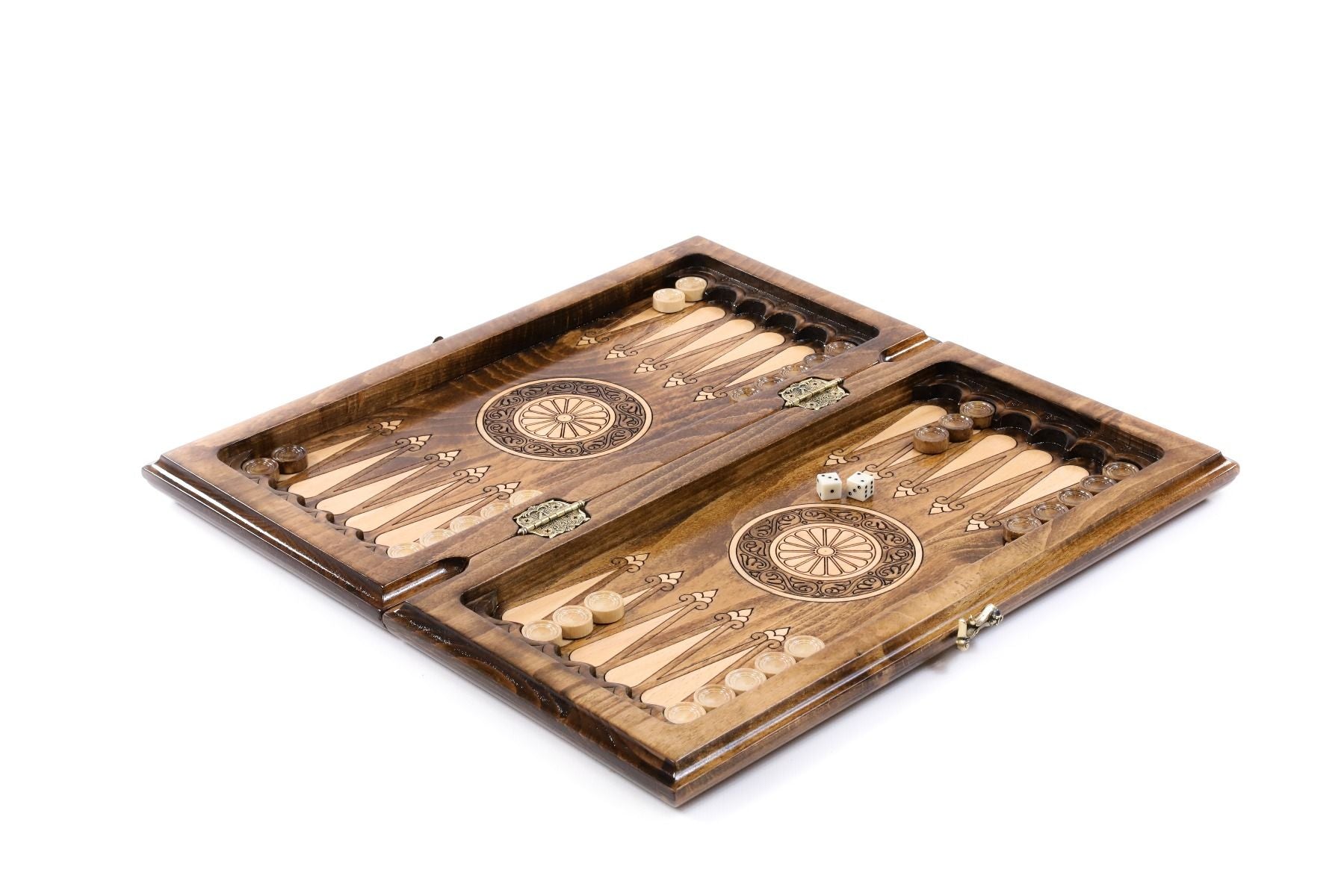 Discover the pinnacle of gaming elegance with a chess and backgammon set that exemplifies the beauty of artisan carving.