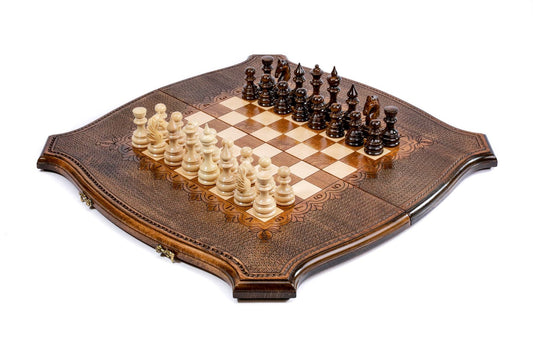 Classic Chess and Backgammon Set, offering the timeless strategy of two games in one elegant package.
