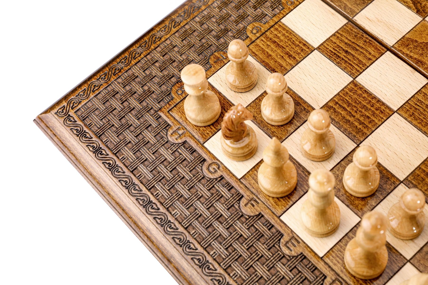 Let each game unfold with the Unique Wooden Chess and Backgammon Set, where strategy and art converge in a celebration of traditional gameplay and exquisite craftsmanship.